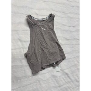 Calvin Klein Performance Racerback Crop Top Beige Size XL